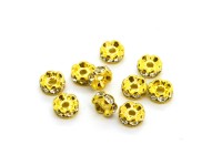 10 Strass Rondelle, Ø 5 mm, gold 10 Strass Rondelle, Ø 5 mm, gold
