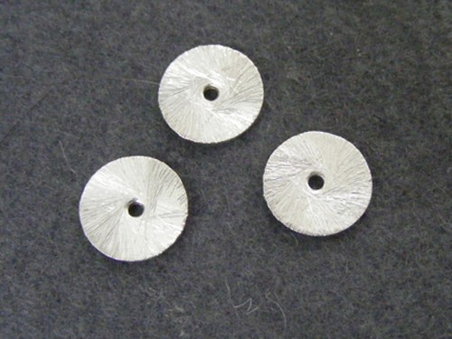 Scheibe, 12 mm, versilbert, matt gebürstet