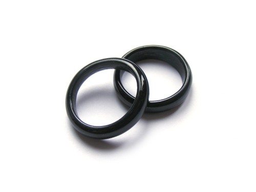 Glasring, ca. Ø 24 mm, schwarz, glanz