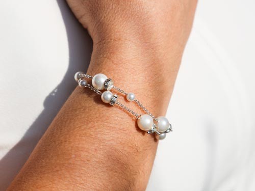 Armband Muschelkernperle, 17 cm