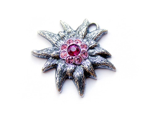 Edelweiß mit Swarovski®, 23 mm, pink