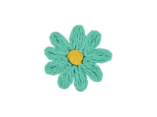 Blumen Anhänger, 50 mm, türkis