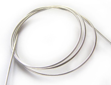 0,5 m Edelstahlseil Supersoft, 1 mm, echt versilbert