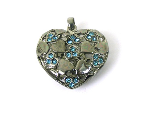 Herz mit Swarovski®, 30 mm, hellblau