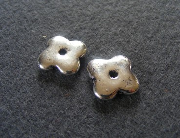 Keramik Blume, 16 mm, versilbert