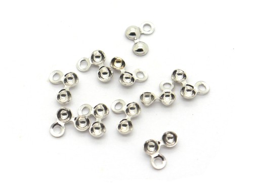 10 Klappkapsel mit Öse, 3 mm, 925 Silber