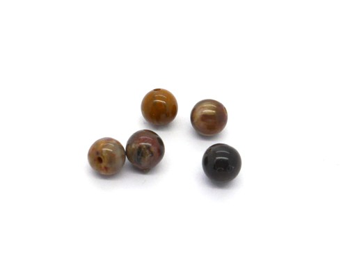 Versteinertes Holz, Kugel, 6,5 mm, braun, glanz