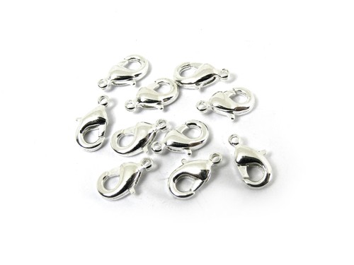 10 St. Karabiner, 10 mm, versilbert