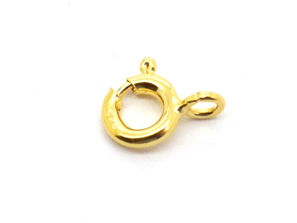 Federring, 8 mm, 925 Silber, vergoldet