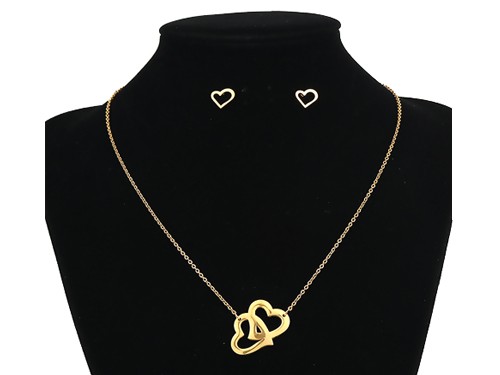 Schmuck-Set "Herz", Edelstahl-vergoldet