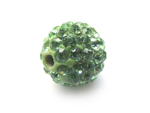 Shamballa Perle, 10 mm, hellgrün