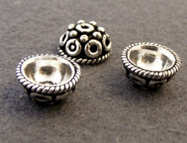 Perlkappe, versilbert