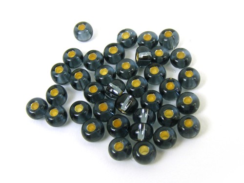 Roccailles, 4 mm, anthrazit mit Silbereinzug