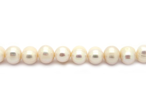 1 Strang Süßwasserperlen, 8-9 mm, natur