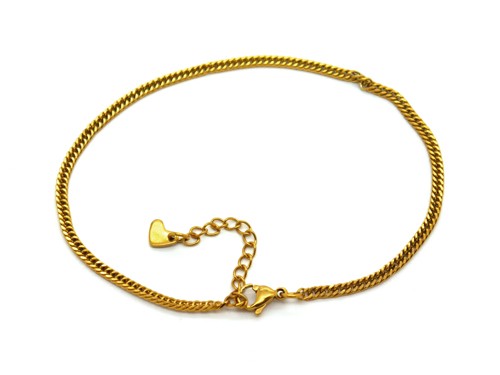 Fußkettchen, 23+4 cm, gold, Edelstahl