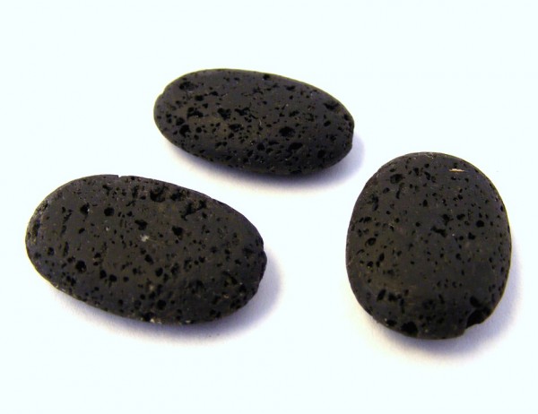 Lava, Oval, 30 mm, schwarz