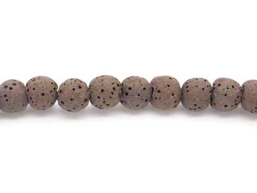 1 Strang Lava, Kugel, 6 mm, braun