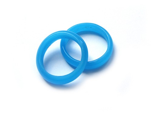 Glasring, ca. Ø 24 mm, hellblau, glanz