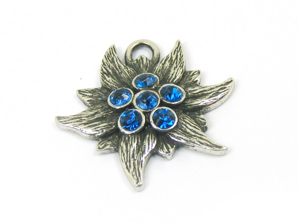 Edelweiß mitSwarovski®, 24 mm, blau