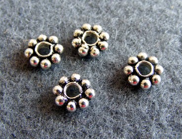 Blume, 7 mm, versilbert