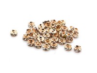 40 Strass Rondelle, 6 mm, rosegold/transp. 40 Strass Rondelle, 6 mm, rosegold/transp.