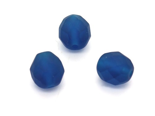 15 Stk. Kugeln, 8 mm, blaugrün, facettiert, matt