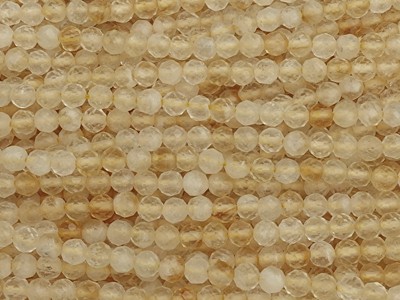 1 Strang Citrin, 3,5 mm, gelb, facettiert