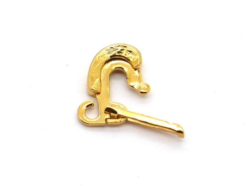 Anhängerbefestigung/Agraffe, 13 mm, vergoldet