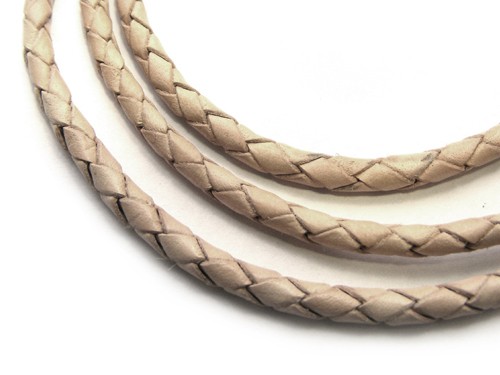 Lederband, 10 cm, 4 mm, beige