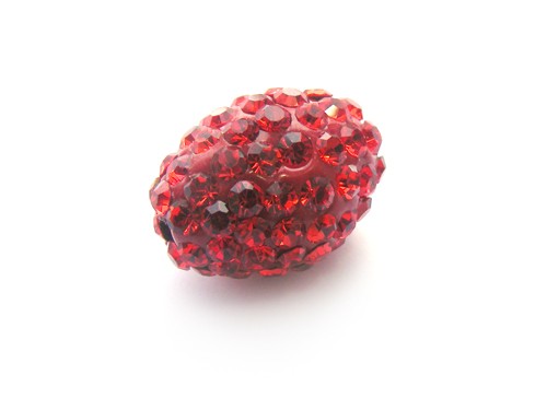 Shamballa Perle, 10x15 mm, rot
