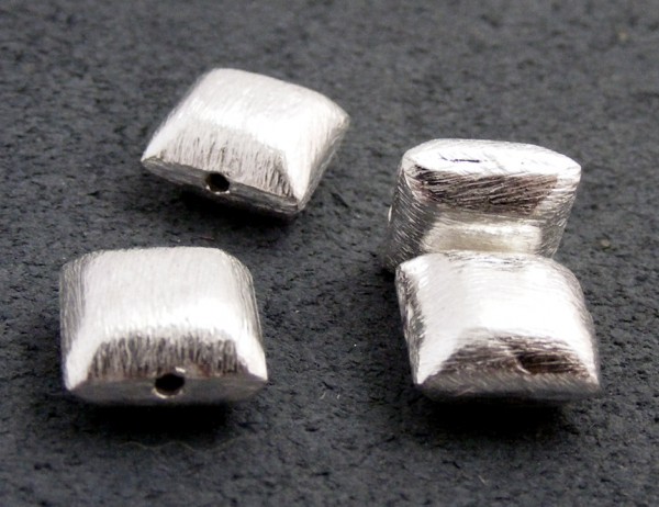 Quader, 10 mm, versilbert, matt gebürstet