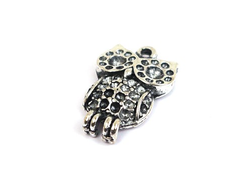 Eule, 19 mm, versilbert