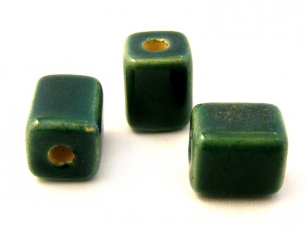 Keramik Quader, 12 mm, tannengrün