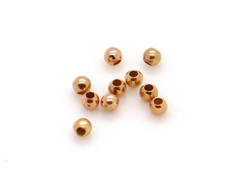 10 Stk. Quetschperlen, 2 mm, 925 Silber, roségold