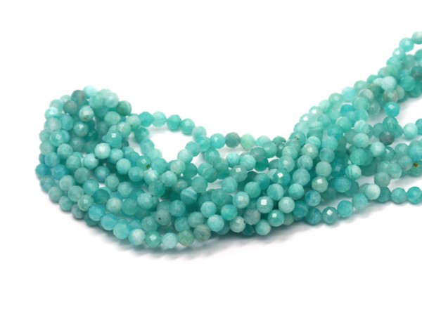 1 Strang Amazonit, 3 mm, türkis