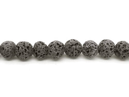 1 Strang Lava, Kugel, 8 mm, grau