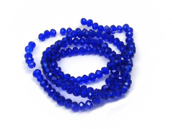 1 Strang Glasschliffperlen, 4 mm, royalblau