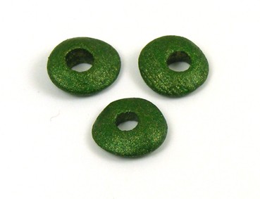 Keramik Scheibe, 10 mm, grün-metallic