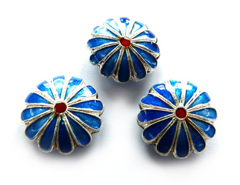 Gewölbte Blume, aquamarinblau