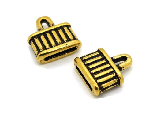 Endkappe für Lederband, 19 mm, vergoldet