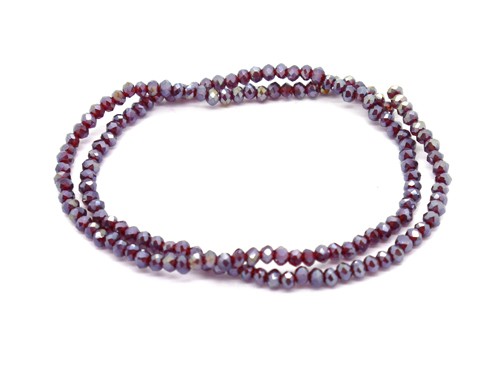 1 Strang Glasschliffperlen, 2 mm, weinrot irisierend