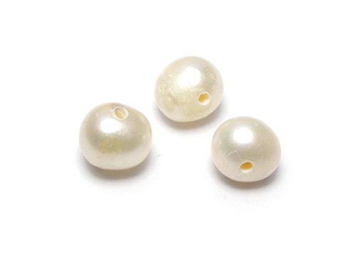 Großdurchbohrte Süßwasserperle, 8-9 mm, natur