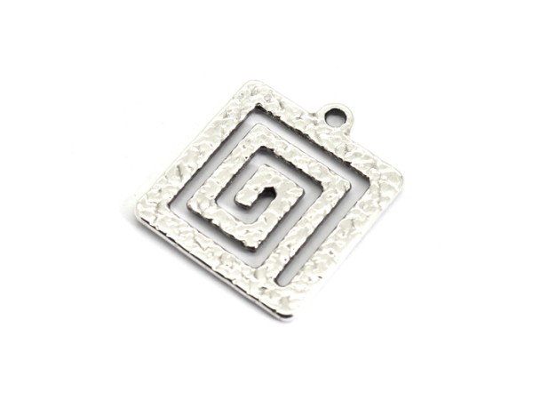 Anhänger Quadrat, 25 mm, versilbert