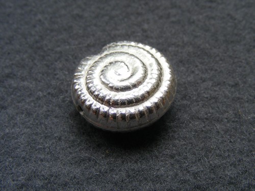 Schnecke, 20 mm, versilbert, matt gebürstet