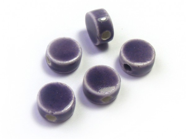 Keramik Scheibe, 8 mm, lila/violett