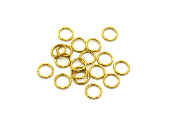 20 geschlossene Binderinge, 6 mm, Edelstahl vergoldet