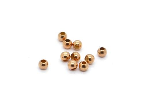 50 Stk. Quetschperlen, 2,5 mm, 925 Silber, roségold