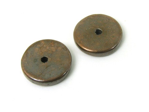 Keramik Scheibe, 16 mm, verkupfert