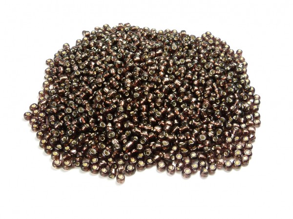 Roccailles, 4 mm, aubergine mit Silbereinzug