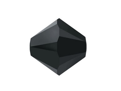 Swarovski® Doppelkegel, 3 mm, JET Hematite